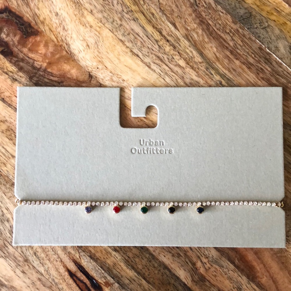 Urban Outfitters multicolored rhinestone Choker